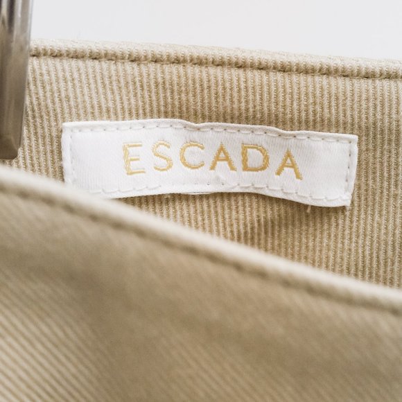 Escada Tavora Khaki Slim Twill Pants - Picture 4 of 12